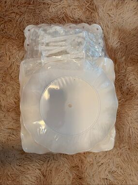 White Plastic Cake Stand and Accessories for Parties